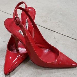 Red Manolo Blahnik Slingbacks